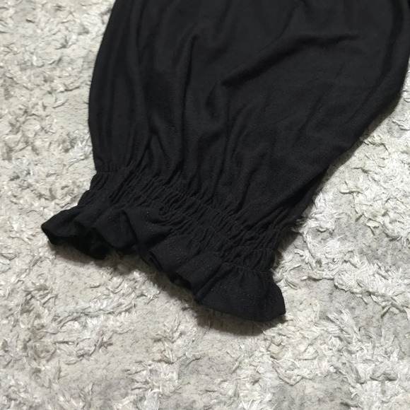 DEMOCRACY 3/4 Smocked Sleeves Square Neck Black Shift Dress, Eyelet Hem, 3X - Picture 10 of 16